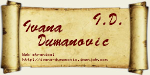 Ivana Dumanović vizit kartica